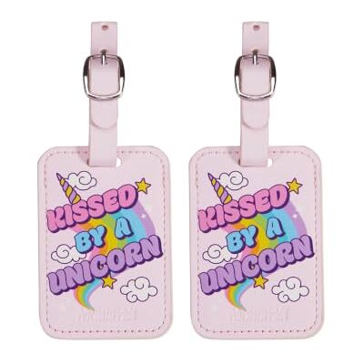 American Tourister Bagagelabels Voor koffers en tassen, met verstelbare riem, adreskaart inbegrepen, met opdruk, set van 2 stuks, KUSSED BY A UNICORN, Bagagelabel American Tourister Bagagelabels Voor koffers en tassen, met verstelbare riem, adreskaart inbegrepen, met opdruk, set van 2 stuks, KUSSED BY A UNICORN, Bagagelabel