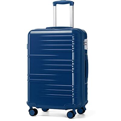British Traveller K2391L Handbagage van ABS en polycarbonaat, Blauw, Koffer British Traveller K2391L Handbagage van ABS en polycarbonaat, Blauw, Koffer