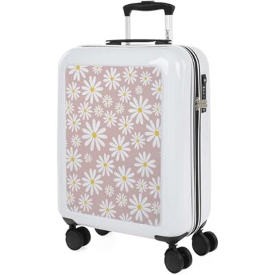 SKPAT Harde kofferset, 4 wielen voor vliegtuigen Bagagesets, verkoop op wielen voor reizen. Kofferset: stijlvolle reisset, Wit-roze madeliefjes SKPAT Harde kofferset, 4 wielen voor vliegtuigen Bagagesets, verkoop op wielen voor reizen. Kofferset: stijlvolle reisset, Wit-roze madeliefjes