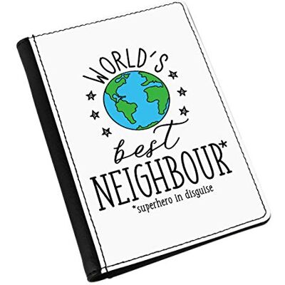 Gift Base Paspoorthoes World's Best Neighbour, zwart, universele pasvorm, zwart., Universal Fit Gift Base Paspoorthoes World's Best Neighbour, zwart, universele pasvorm, zwart., Universal Fit