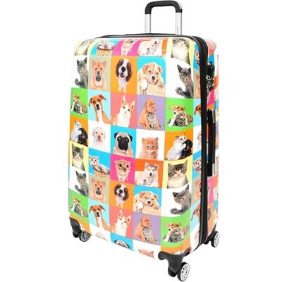 House Of Leather Harde koffer met vier wielen, bedrukt, rekbaar, met honden- en kattenprint, Meerkleurig, Bagage House Of Leather Harde koffer met vier wielen, bedrukt, rekbaar, met honden- en kattenprint, Meerkleurig, Bagage