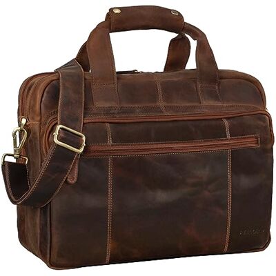 STILORD 'Experience' Lerarentas Leer Schooltas Lerarentas Aktetas Zakelijke Tas Vintage Trolley Attach, Florida bruin, koffer STILORD 'Experience' Lerarentas Leer Schooltas Lerarentas Aktetas Zakelijke Tas Vintage Trolley Attach, Florida bruin, koffer