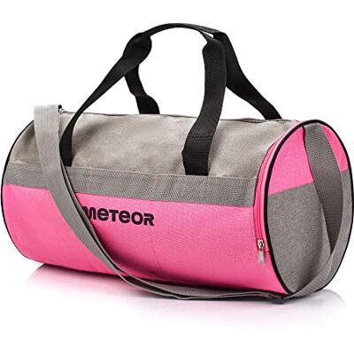 meteor sporttas gymtas 25 L holdall schoen compartiment zak mannen vrouwen duffel schouder fitness tas zwembad reizen vakantie cabine bagage nacht camping kit tas kleine pe duffle, Grijs/Roze, 25L meteor sporttas gymtas 25 L holdall schoen compartiment zak mannen vrouwen duffel schouder fitness tas zwembad reizen vakantie cabine bagage nacht camping kit tas kleine pe duffle, Grijs/Roze, 25L