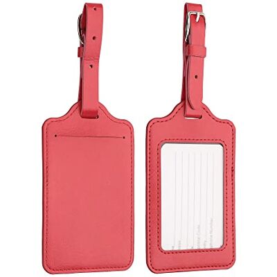 kwmobile 2 x bagagelabels voor koffer, 2 x etikettenhouders voor koffer en reistas met naamkaart, donkerrood, donkerrood, Donker rood kwmobile 2 x bagagelabels voor koffer, 2 x etikettenhouders voor koffer en reistas met naamkaart, donkerrood, donkerrood, Donker rood