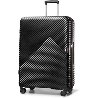 WITTCHEN Reiskoffer handbagage handbagage harde koffer van polycarbonaat met 4 zwenkwielen cijferslot telescopische handgreep GL Style Line maat L zwart WITTCHEN Reiskoffer handbagage handbagage harde koffer van polycarbonaat met 4 zwenkwielen cijferslot telescopische handgreep GL Style Line maat L zwart