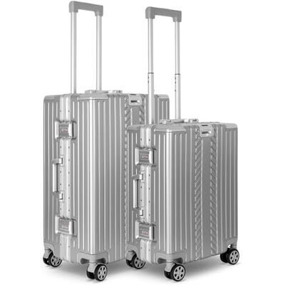 WINLIFE Harde reiskoffer M, L, XL Grote ABS-koffer in zilver TSA-cijferslot 4 dubbele wielen 360° draaibaar Telescopische handgreep bekerhouder en zakhouder, zilver., Kofferset WINLIFE Harde reiskoffer M, L, XL Grote ABS-koffer in zilver TSA-cijferslot 4 dubbele wielen 360° draaibaar Telescopische handgreep bekerhouder en zakhouder, zilver., Kofferset