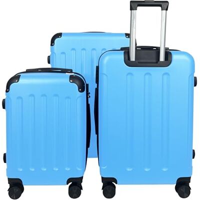 MY TRAVEL BAG Harde koffer van ABS (handbagage, middelgroot), 4 dubbele wielen, Hemelsblauw, Harde koffer van ABS MY TRAVEL BAG Harde koffer van ABS (handbagage, middelgroot), 4 dubbele wielen, Hemelsblauw, Harde koffer van ABS