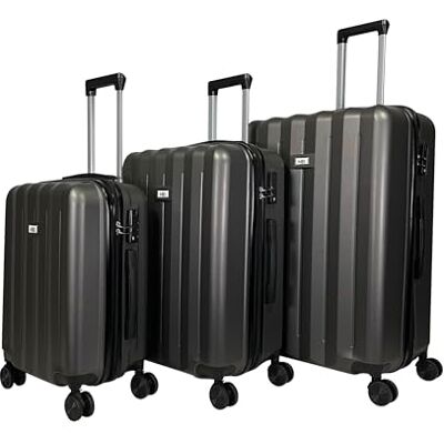 MY TRAVEL BAG Koffer met harde schaal van ABS (handbagage, medium-groot) met dubbele wielen, Antraciet, Uittrekbare harde koffer MY TRAVEL BAG Koffer met harde schaal van ABS (handbagage, medium-groot) met dubbele wielen, Antraciet, Uittrekbare harde koffer