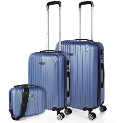 ITACA Set reiskoffers van ABS met 4 wielen, stevig en lichtgewicht, handvat met vergrendeling, cabinekoffer voor handbagage, medium en grote koffer, en beautycase T71500 ITACA Set reiskoffers van ABS met 4 wielen, stevig en lichtgewicht, handvat met vergrendeling, cabinekoffer voor handbagage, medium en grote koffer, en beautycase T71500