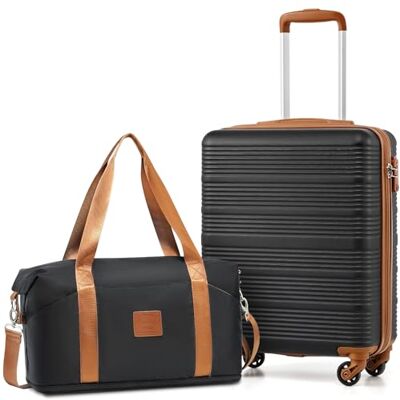 Coolife Handkoffer, 55 x 40 x 20 cm, voor Easyjet, reistassen, 45 x 36 x 20 cm, voor kort verblijf en zakenreizen, harde ABS-behuizing met TSA-slot, 4 360 graden draaibare wielen (zwart/bruin) Coolife Handkoffer, 55 x 40 x 20 cm, voor Easyjet, reistassen, 45 x 36 x 20 cm, voor kort verblijf en zakenreizen, harde ABS-behuizing met TSA-slot, 4 360 graden draaibare wielen (zwart/bruin)