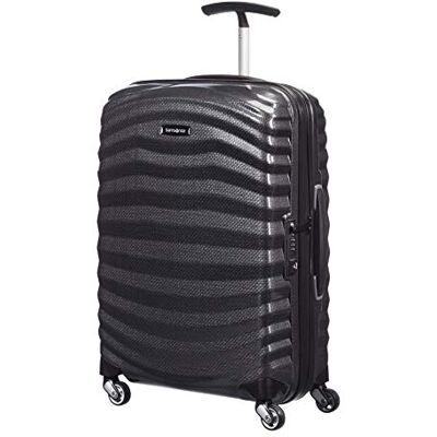 Samsonite Lite-shock Spinner Handbagage, Zwart Zwart, harde koffer, 55H x 40W x 20D cm, 36L, met van curv-materiaal en schokabsorberende schaal Samsonite Lite-shock Spinner Handbagage, Zwart Zwart, harde koffer, 55H x 40W x 20D cm, 36L, met van curv-materiaal en schokabsorberende schaal
