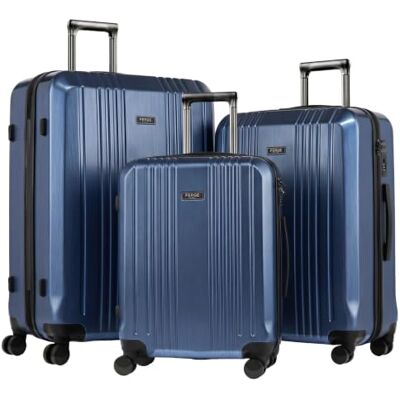 FERGÉ Cannes Set van 3 harde koffers met TSA-cijferslot (handbagage, maat L, XL) harde koffers met wielen 4 zachte wielen robuuste koffer van polycarbonaat, Metallic blauw, Kofferset FERGÉ Cannes Set van 3 harde koffers met TSA-cijferslot (handbagage, maat L, XL) harde koffers met wielen 4 zachte wielen robuuste koffer van polycarbonaat, Metallic blauw, Kofferset
