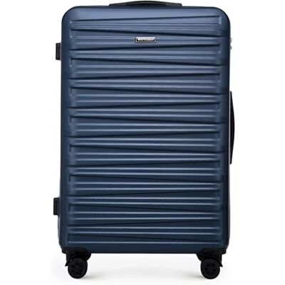WITTCHEN Skyspeed Line Bagage, grote koffer, ABS-harde schaal, met wieltjes, trolley, check-in, bagage, combi-slot, telescopische handgreep, 4 wielen, marineblauw, Brussels Airlines/Ryanair WITTCHEN Skyspeed Line Bagage, grote koffer, ABS-harde schaal, met wieltjes, trolley, check-in, bagage, combi-slot, telescopische handgreep, 4 wielen, marineblauw, Brussels Airlines/Ryanair