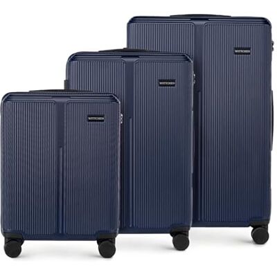 WITTCHEN Stripes Line Koffer 36 liter, harde ABS-schaal, 4 360° draaibare wielen, cijferslot, handbagage voor Brussels Airlines/Ryanair, Navy Blauw, Klassiek WITTCHEN Stripes Line Koffer 36 liter, harde ABS-schaal, 4 360° draaibare wielen, cijferslot, handbagage voor Brussels Airlines/Ryanair, Navy Blauw, Klassiek
