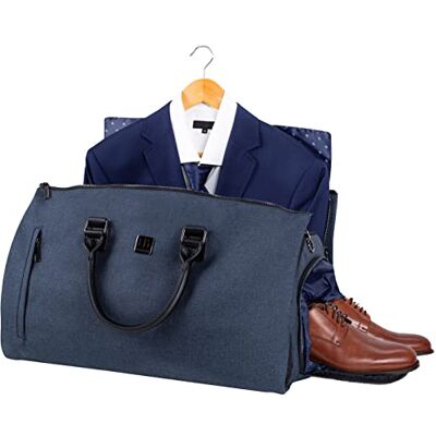 HUGH BUTLER 4-in-1 weekendtas voor heren, kledingtas, handbagage voor laptop, schoenen en toiletartikelen, kleur: donkergrijs, elegant, ideaal voor kostuums HUGH BUTLER 4-in-1 weekendtas voor heren, kledingtas, handbagage voor laptop, schoenen en toiletartikelen, kleur: donkergrijs, elegant, ideaal voor kostuums