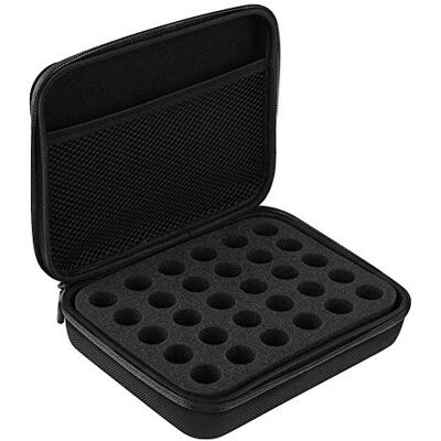 Wifehelper Draagtas voor etherische oliën, hardcase koffer voor etherische oliën, geschikt voor 5 ml flessen, opbergdoos met schuimvulling (zwart) Wifehelper Draagtas voor etherische oliën, hardcase koffer voor etherische oliën, geschikt voor 5 ml flessen, opbergdoos met schuimvulling (zwart)