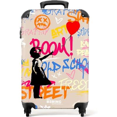 NoBoringSuitcases.com ® Street Art, Meisje met ballon Graffiti, Koffer NoBoringSuitcases.com ® Street Art, Meisje met ballon Graffiti, Koffer