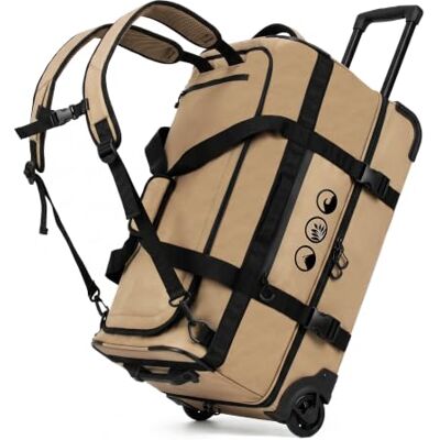 SONS OF ALOHA XL reistas met wielen, 3-in-1, reistas en trolley, waterdicht, Flow met schoenenvak en beschermende hoeken voor dames en heren, reisrugzak van ripstop, Zand, Trolley met wieltjes SONS OF ALOHA XL reistas met wielen, 3-in-1, reistas en trolley, waterdicht, Flow met schoenenvak en beschermende hoeken voor dames en heren, reisrugzak van ripstop, Zand, Trolley met wieltjes