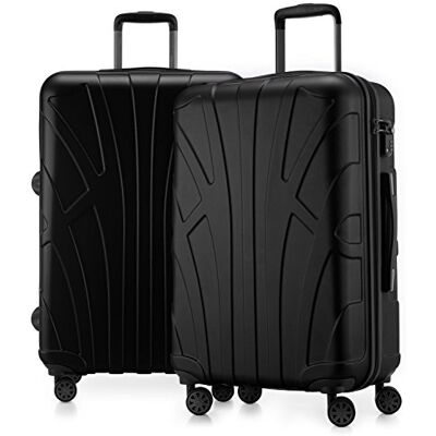 Suitline Set van 2 trolleys – kofferset in verschillende kleuren en maten, zwart., Kofferset Suitline Set van 2 trolleys – kofferset in verschillende kleuren en maten, zwart., Kofferset