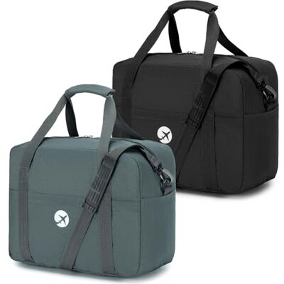 BAGROUPS Handbagage, 40 x 30 x 20 cm, Wizzair, cabinetas, cabinetas, vliegtuig, reistas, klein, opvouwbaar, bagage, cabine, sporttas, weekend, zwemtas, reistas, waterdicht, tas, Zwart + Grijs BAGROUPS Handbagage, 40 x 30 x 20 cm, Wizzair, cabinetas, cabinetas, vliegtuig, reistas, klein, opvouwbaar, bagage, cabine, sporttas, weekend, zwemtas, reistas, waterdicht, tas, Zwart + Grijs