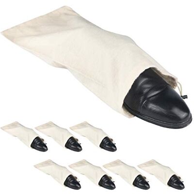 BlesMaller Schoenenopbergtas van 100% katoen met trekkoord voor mannen en vrouwen voor op reis, bescherming en opslag van schoenen, beige, 8 stuks BlesMaller Schoenenopbergtas van 100% katoen met trekkoord voor mannen en vrouwen voor op reis, bescherming en opslag van schoenen, beige, 8 stuks