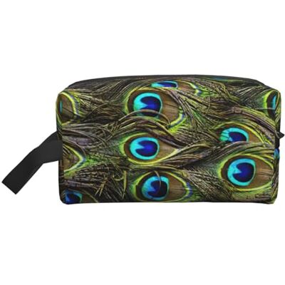 LMNvbz Sac de voyage imprimé paon frais pour femmes et hommes, grande capacité pour cosmétiques, accessoires, articles de toilette, shampooing et essentiels LMNvbz Sac de voyage imprimé paon frais pour femmes et hommes, grande capacité pour cosmétiques, accessoires, articles de toilette, shampooing et essentiels
