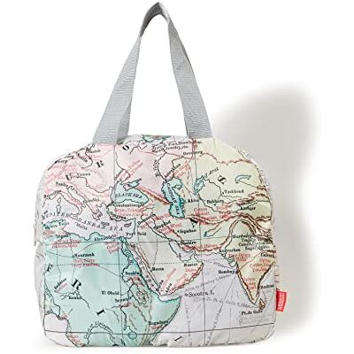 Legami Opvouwbare reistas, 36,5 x 32 cm, van polyester, wordt groot en ruim, met handgrepen en bevestiging aan de achterkant, kaart, kaart Legami Opvouwbare reistas, 36,5 x 32 cm, van polyester, wordt groot en ruim, met handgrepen en bevestiging aan de achterkant, kaart, kaart