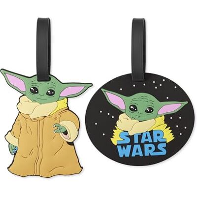 Disney Peers Hardy Star Wars Baby Yoda bagagelabel, 2 stuks Disney Peers Hardy Star Wars Baby Yoda bagagelabel, 2 stuks