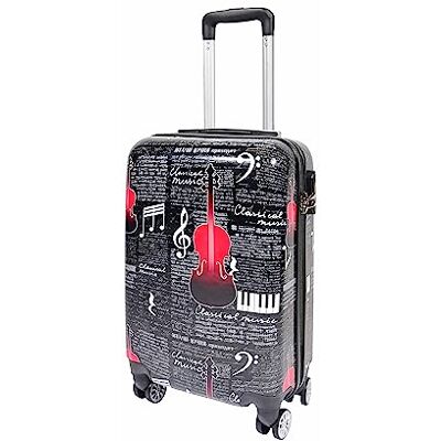 A1 FASHION GOODS Harde koffer met 4 wielen, voor viool, muziek, print, rekbaar, licht, TSA Lock, Meerkleurig, Stijve uittrekbare bagage met zwenkwielen A1 FASHION GOODS Harde koffer met 4 wielen, voor viool, muziek, print, rekbaar, licht, TSA Lock, Meerkleurig, Stijve uittrekbare bagage met zwenkwielen