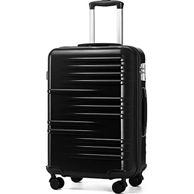 British Traveller K2391L Handbagage van ABS en polycarbonaat, zwart., Koffer British Traveller K2391L Handbagage van ABS en polycarbonaat, zwart., Koffer