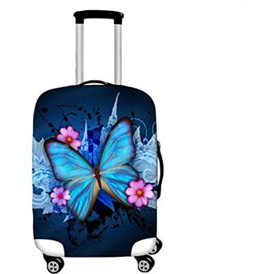 DOTBUY-SHOP DOTBUY 3D elastische kofferhoes, herbruikbaar, krasbestendig, wasbaar, bagage, beschermhoes voor op reis, trolley, ritssluiting, robuust, robuuste beschermhoes, Vlinder DOTBUY-SHOP DOTBUY 3D elastische kofferhoes, herbruikbaar, krasbestendig, wasbaar, bagage, beschermhoes voor op reis, trolley, ritssluiting, robuust, robuuste beschermhoes, Vlinder