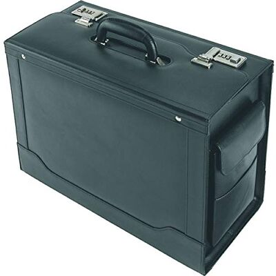 ALASSIO Pilotenkoffer Ancona, aktenkoffer van echt leer, handbagage koffer met handbagage, cabine, 45 cm, 32 liter, zwart (zwart) ALASSIO Pilotenkoffer Ancona, aktenkoffer van echt leer, handbagage koffer met handbagage, cabine, 45 cm, 32 liter, zwart (zwart)