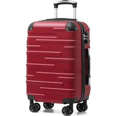 Coolife Harde koffer met wieltjes, uitbreidbare reiskoffer (alleen grote uitbreidbare koffer), ABS-materiaal met TSA-slot en 4 wielen, rode spinel, handbagage, handbagage koffer Coolife Harde koffer met wieltjes, uitbreidbare reiskoffer (alleen grote uitbreidbare koffer), ABS-materiaal met TSA-slot en 4 wielen, rode spinel, handbagage, handbagage koffer