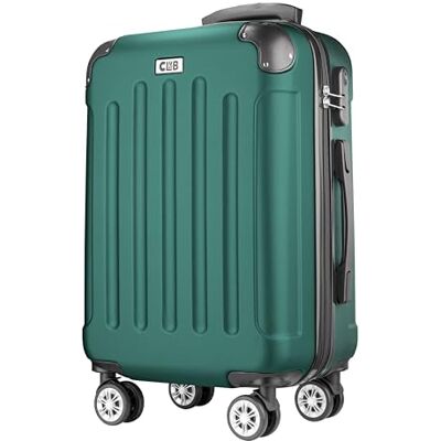 POSH Harde koffer met wieltjes, handbagage, groot, middelgroot, klein, van ABS, 3-delige set lichte koffers in de maten M-L-XL, Donkergroen, ABS-kunststof POSH Harde koffer met wieltjes, handbagage, groot, middelgroot, klein, van ABS, 3-delige set lichte koffers in de maten M-L-XL, Donkergroen, ABS-kunststof