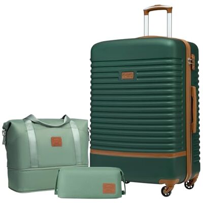 Coolife 3-delige kofferset, met reistassen en toilettas 71 cm grote koffer voor lange reizen, licht ABS, TSA-slot, 360° draaibare wielen, telescopische handgreep Coolife 3-delige kofferset, met reistassen en toilettas 71 cm grote koffer voor lange reizen, licht ABS, TSA-slot, 360° draaibare wielen, telescopische handgreep