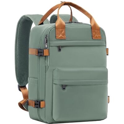 Coolife Handbagage, 40 x 20 x 25 voor Ryanair, reisrugzak, cabine, vliegtuig, handbagage, dames, heren, 20 l, onder stoel, bagage, reistas, bruin, donkergroen, 45 x 36 x 20 cm 30 l, harde koffer Coolife Handbagage, 40 x 20 x 25 voor Ryanair, reisrugzak, cabine, vliegtuig, handbagage, dames, heren, 20 l, onder stoel, bagage, reistas, bruin, donkergroen, 45 x 36 x 20 cm 30 l, harde koffer