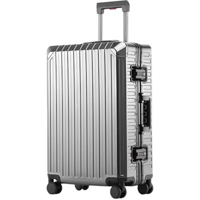 Aoun Volledig aluminium harde reiskoffer handbagage koffer, Reizen Koffer Trolley Cabine Bagage met Spinner Wielen Slot, metalen harde check in bagage Rolkoffer voor Zakelijke Reize (Grijs, 61CM-71L) Aoun Volledig aluminium harde reiskoffer handbagage koffer, Reizen Koffer Trolley Cabine Bagage met Spinner Wielen Slot, metalen harde check in bagage Rolkoffer voor Zakelijke Reize (Grijs, 61CM-71L)