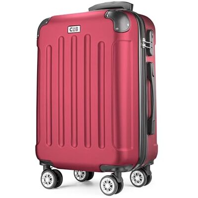 POSH Harde koffer met wieltjes, handbagage, groot, middelgroot, klein, van ABS, 3-delige set lichte koffers in de maten M-L-XL, Bordeaux, ABS koffer POSH Harde koffer met wieltjes, handbagage, groot, middelgroot, klein, van ABS, 3-delige set lichte koffers in de maten M-L-XL, Bordeaux, ABS koffer