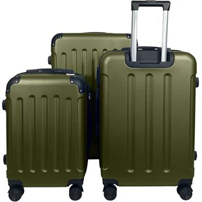 MY TRAVEL BAG Harde koffer van ABS (handbagage, middelgroot), 4 dubbele wielen, Khaki (stad), Harde koffer van ABS MY TRAVEL BAG Harde koffer van ABS (handbagage, middelgroot), 4 dubbele wielen, Khaki (stad), Harde koffer van ABS