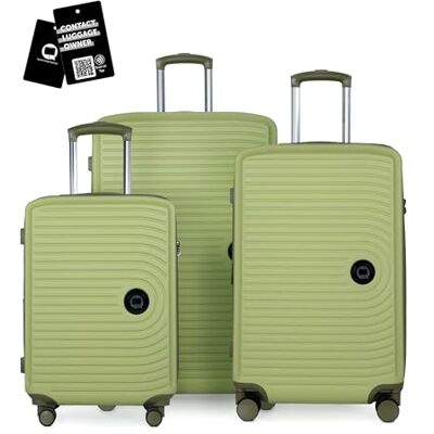 Hauptstadtkoffer Mitte 3-delige kofferset, cabinekoffer 55 cm, middelgrote koffer 68 cm, grote koffer 77 cm, harde ABS-koffers, TSA-sloten + digitaal bagagelabel, abrikoos, Kiwi, Harde koffer met Hauptstadtkoffer Mitte 3-delige kofferset, cabinekoffer 55 cm, middelgrote koffer 68 cm, grote koffer 77 cm, harde ABS-koffers, TSA-sloten + digitaal bagagelabel, abrikoos, Kiwi, Harde koffer met