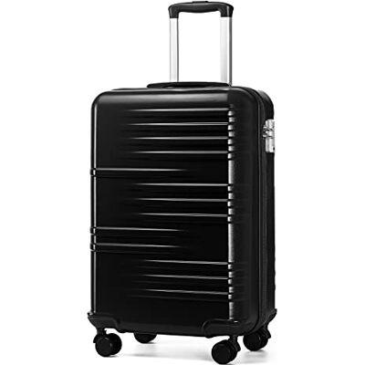British Traveller K2391L Handbagage van ABS en polycarbonaat, zwart., Koffer British Traveller K2391L Handbagage van ABS en polycarbonaat, zwart., Koffer