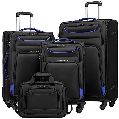 Coolife Koffer met wieltjes, reiskoffer met 4 wielen, stoffen koffer, handbagage, TSA-slot, de koffer bevat 1 grote schoudertas, D, Mooi Soft Reiskoffers Trolley TSA & 4 Spinner-Rollen, ultralicht, 1200D waterafstotend – voor Alle Reizen & Gezin Coolife Koffer met wieltjes, reiskoffer met 4 wielen, stoffen koffer, handbagage, TSA-slot, de koffer bevat 1 grote schoudertas, D, Mooi Soft Reiskoffers Trolley TSA & 4 Spinner-Rollen, ultralicht, 1200D waterafstotend – voor Alle Reizen & Gezin