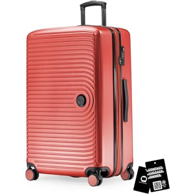 Hauptstadtkoffer Mitte 3-delige kofferset, cabinekoffer 55 cm, middelgrote koffer 68 cm, grote koffer 77 cm, harde ABS-koffers, TSA-sloten + digitaal bagagelabel, abrikoos, Koraal, Harde koffer met Hauptstadtkoffer Mitte 3-delige kofferset, cabinekoffer 55 cm, middelgrote koffer 68 cm, grote koffer 77 cm, harde ABS-koffers, TSA-sloten + digitaal bagagelabel, abrikoos, Koraal, Harde koffer met