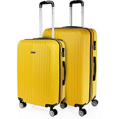 ITACA Set reiskoffers van ABS met 4 wielen, stevig en lichtgewicht, handvat met vergrendeling, cabinekoffer voor handbagage, medium en grote koffer, en beautycase T71500 ITACA Set reiskoffers van ABS met 4 wielen, stevig en lichtgewicht, handvat met vergrendeling, cabinekoffer voor handbagage, medium en grote koffer, en beautycase T71500