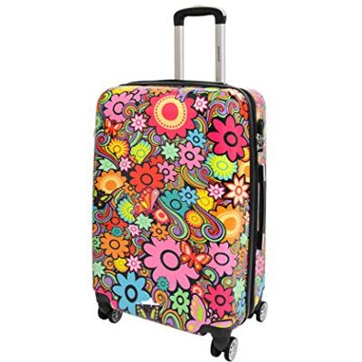 A1 FASHION GOODS Koffer met 4 wielen van hard polycarbonaat met veelkleurige bloemenprint Lichtgewicht reistassen Orchidee, Meerkleurig, Koffer A1 FASHION GOODS Koffer met 4 wielen van hard polycarbonaat met veelkleurige bloemenprint Lichtgewicht reistassen Orchidee, Meerkleurig, Koffer
