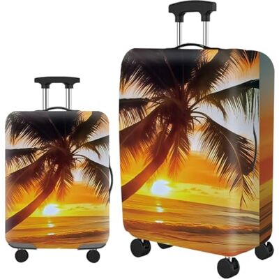 Homeyang Housse valise cabine Housse de protection élastique Spandex Polyester Lavable Housse de bagages 45 à 32 cm, Arbre Coucher de soleil orange, L (26-28 Pulgadas) Homeyang Housse valise cabine Housse de protection élastique Spandex Polyester Lavable Housse de bagages 45 à 32 cm, Arbre Coucher de soleil orange, L (26-28 Pulgadas)