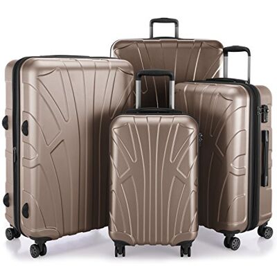 Suitline Kofferset van 4 hardshell koffer trolley uitbreidbaar (S, M, L & XL), TSA, cabinebagage, set van 4, Goud, SET DE 4, cabinebagage Suitline Kofferset van 4 hardshell koffer trolley uitbreidbaar (S, M, L & XL), TSA, cabinebagage, set van 4, Goud, SET DE 4, cabinebagage