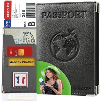 Ugozen Transparant paspoorthoesje, PVC, zacht, kristal, zwart, standaard, klassiek Ugozen Transparant paspoorthoesje, PVC, zacht, kristal, zwart, standaard, klassiek