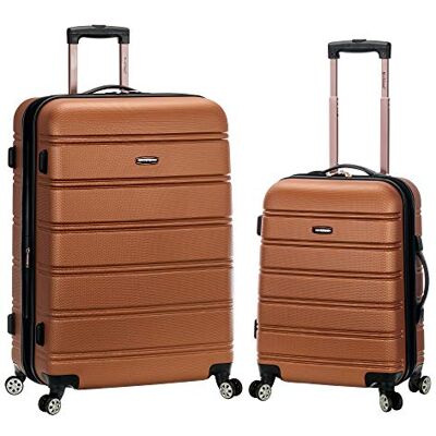 Rockland Melbourne Harde koffer met zwenkwielen, Bruin, Melbourne Uittrekbare hardcase koffer met zwenkwielen Rockland Melbourne Harde koffer met zwenkwielen, Bruin, Melbourne Uittrekbare hardcase koffer met zwenkwielen