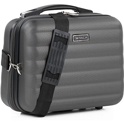 ITACA Reiskoffer met 4 wielen, trolley 55/65/75 cm en lichte, rekbare ABS-tas. 3 kleine, middelgrote 71200, Antraciet ITACA Reiskoffer met 4 wielen, trolley 55/65/75 cm en lichte, rekbare ABS-tas. 3 kleine, middelgrote 71200, Antraciet